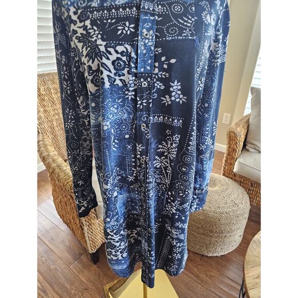 Ralph Lauren Knit Oxford Shirt Dress Women’s Size L Preppy Career Blue - Picture 4 of 11